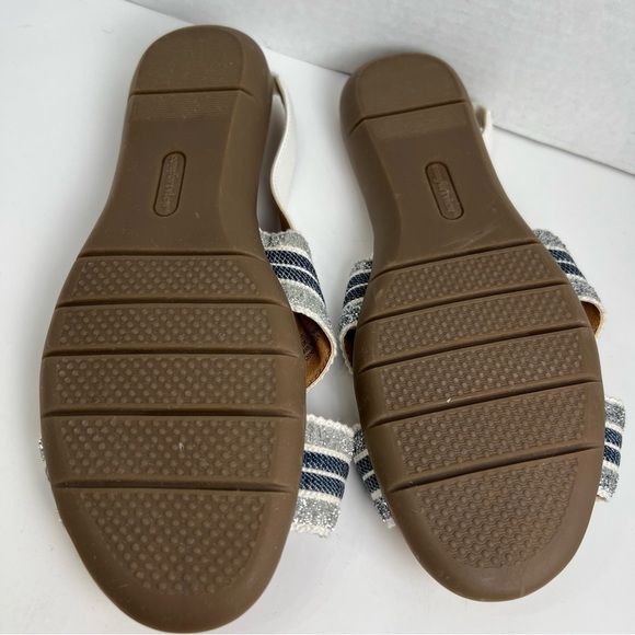 Comfortview Emma Sling BackCross Strap Blue Metallic Gold Womens Sandals Size:9w - Picture 10 of 11